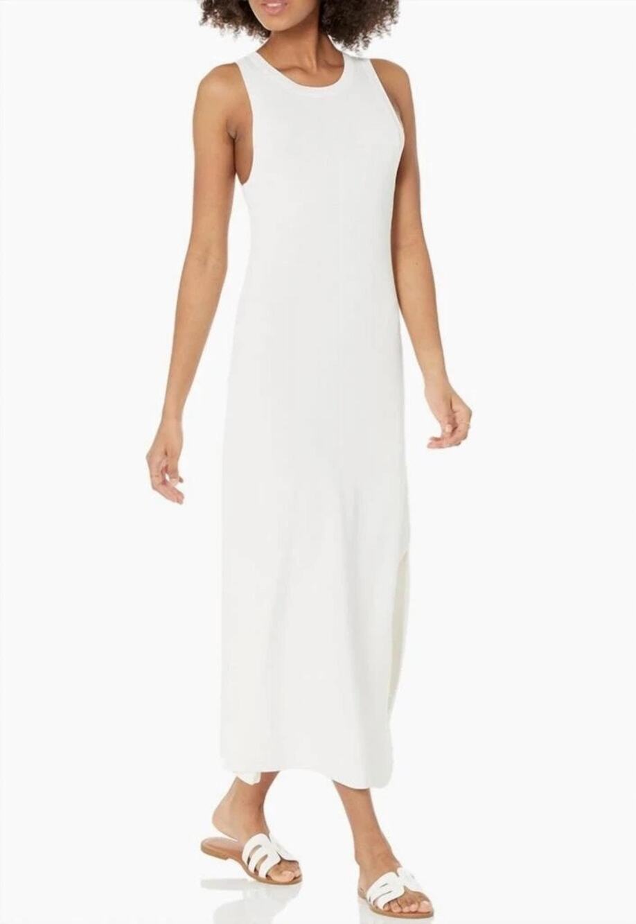 The Drop Gabriela High Neck White A-Line Sweater Dress - XXL